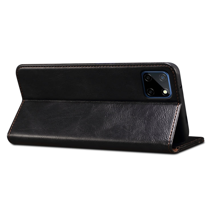 Simple Wax Crazy Horse Texture Horizontal Flip Leather Case with Card Slots & Holder, For OPPO Realme C21Y