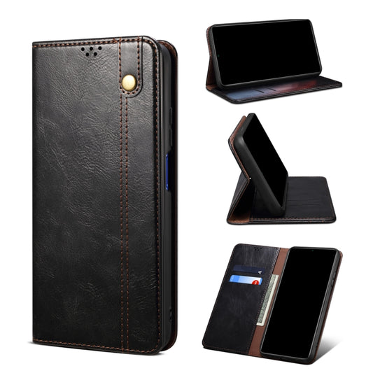 Simple Wax Crazy Horse Texture Horizontal Flip Leather Case with Card Slots &amp; Holder, For OPPO Realme C21Y