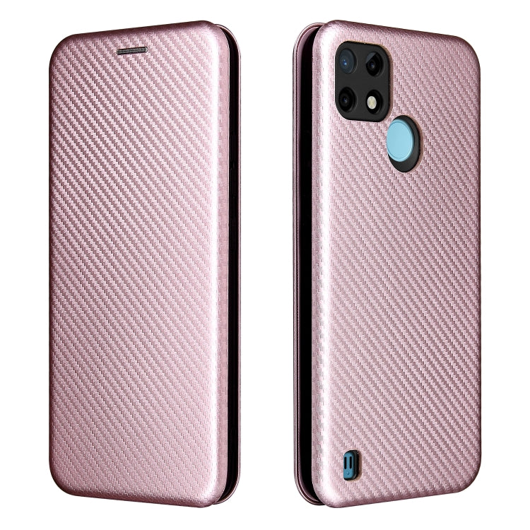 Carbon Fiber Texture Magnetic Horizontal Flip TPU + PC + PU Leather Case with Card Slot, For OPPO Realme C21Y, For vivo iQOO 8