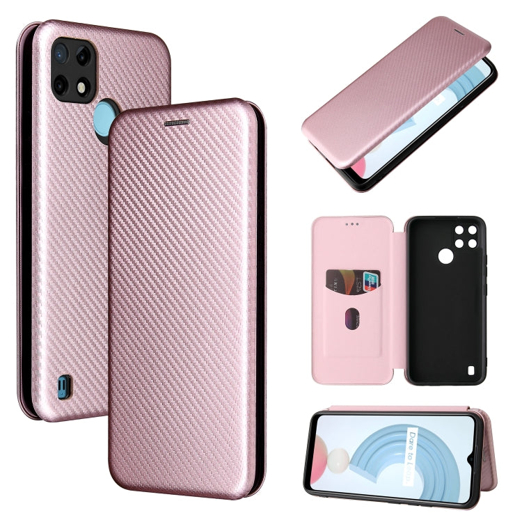 Carbon Fiber Texture Magnetic Horizontal Flip TPU + PC + PU Leather Case with Card Slot, For OPPO Realme C21Y, For vivo iQOO 8