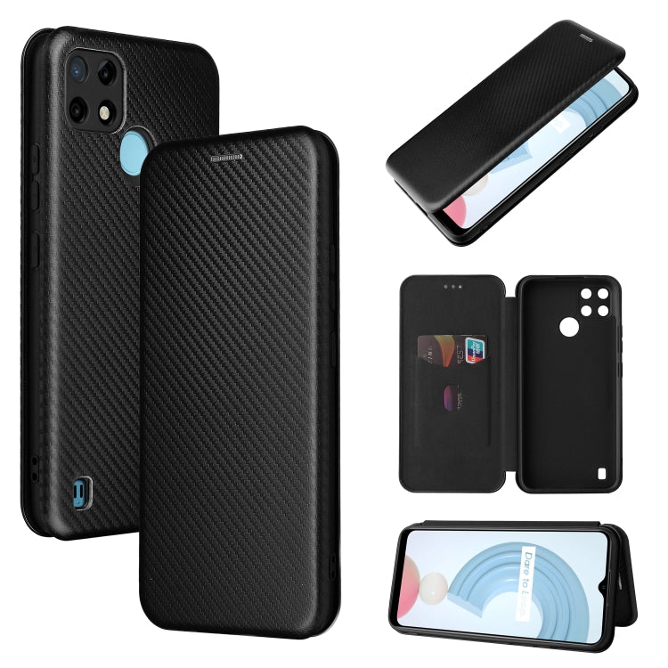 Carbon Fiber Texture Magnetic Horizontal Flip TPU + PC + PU Leather Case with Card Slot, For OPPO Realme C21Y, For vivo iQOO 8