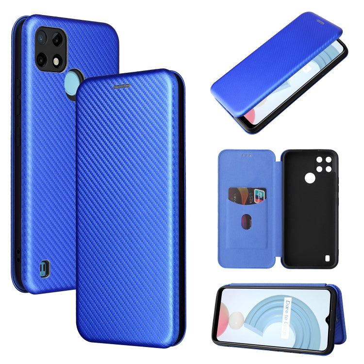 Carbon Fiber Texture Magnetic Horizontal Flip TPU + PC + PU Leather Case with Card Slot, For OPPO Realme C21Y, For vivo iQOO 8