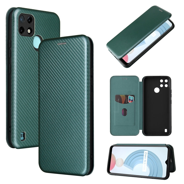 Carbon Fiber Texture Magnetic Horizontal Flip TPU + PC + PU Leather Case with Card Slot, For OPPO Realme C21Y, For vivo iQOO 8