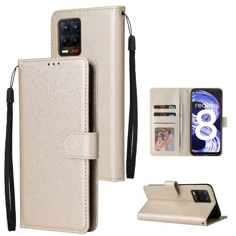 Multifunctional Horizontal Flip Leather Case, with Three Card Slot & Holder & Double Zip Wallett & Photo Frame & Lanyard, For OPPO A94 4G, For OPPO Realme 8 / 8 Pro 4G, For Xiaomi Redmi Note 10 5G