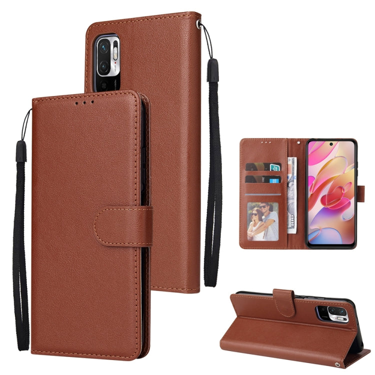 Multifunctional Horizontal Flip Leather Case, with Three Card Slot & Holder & Double Zip Wallett & Photo Frame & Lanyard, For OPPO A94 4G, For OPPO Realme 8 / 8 Pro 4G, For Xiaomi Redmi Note 10 5G