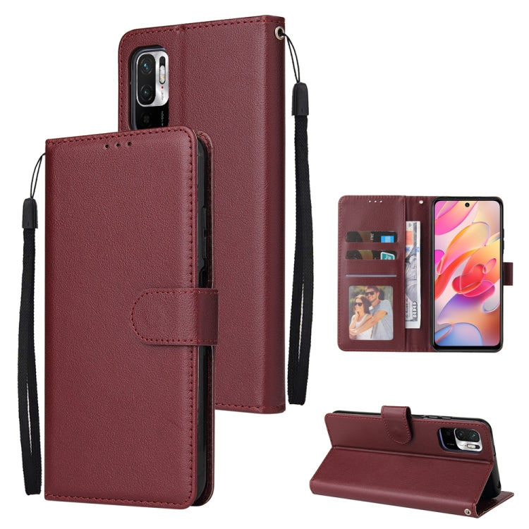 Multifunctional Horizontal Flip Leather Case, with Three Card Slot & Holder & Double Zip Wallett & Photo Frame & Lanyard, For OPPO A94 4G, For OPPO Realme 8 / 8 Pro 4G, For Xiaomi Redmi Note 10 5G