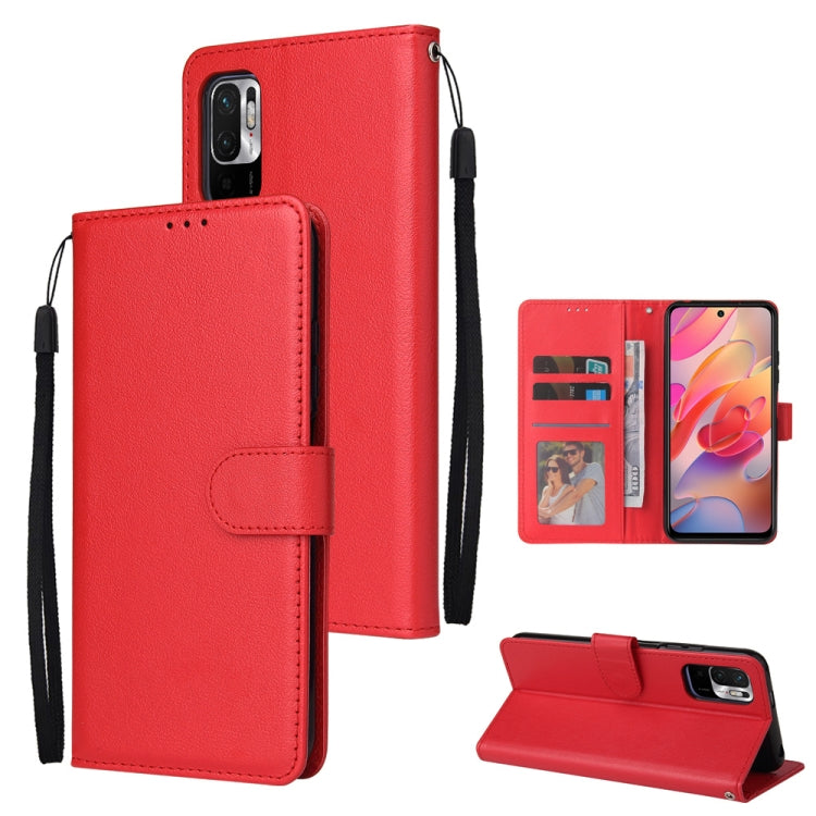 Multifunctional Horizontal Flip Leather Case, with Three Card Slot & Holder & Double Zip Wallett & Photo Frame & Lanyard, For OPPO A94 4G, For OPPO Realme 8 / 8 Pro 4G, For Xiaomi Redmi Note 10 5G