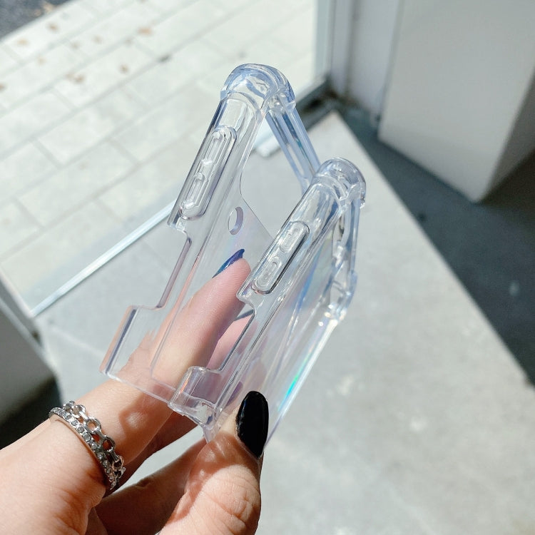 For Samsung Galaxy Z Flip4 Aurora PC + TPU Clear Four-corner Shockproof Phone Case