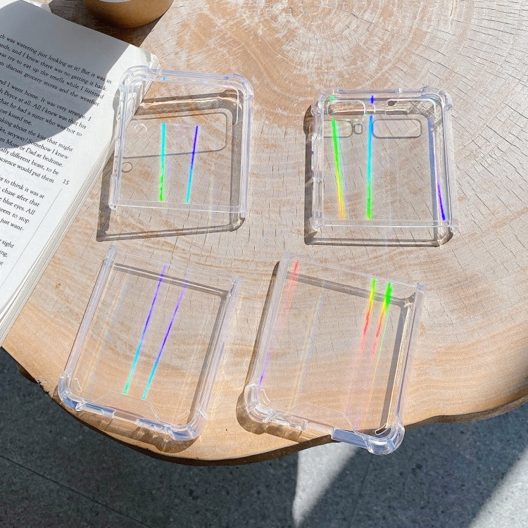 For Samsung Galaxy Z Flip4 Aurora PC + TPU Clear Four-corner Shockproof Phone Case