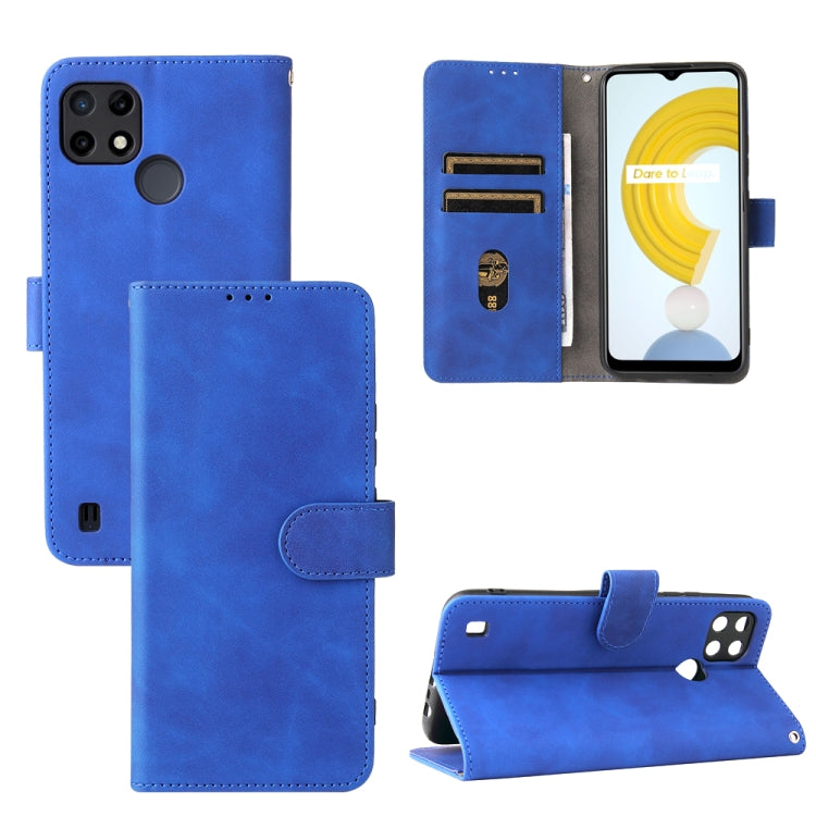 Solid Color Skin Feel Magnetic Buckle Horizontal Flip Calf Texture PU Leather Case with Holder & Card Slots & Wallet, For OPPO Realme C21Y, For vivo iQOO 8