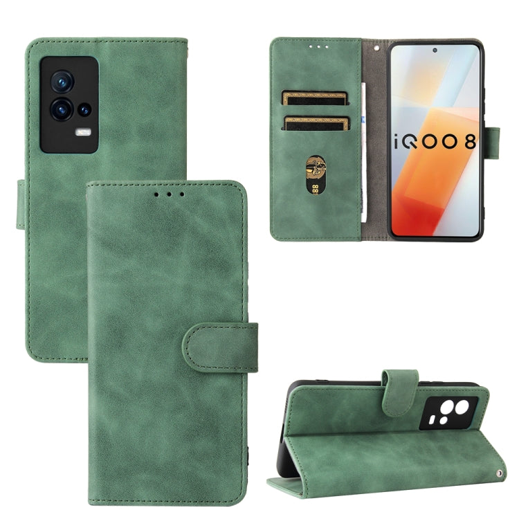 Solid Color Skin Feel Magnetic Buckle Horizontal Flip Calf Texture PU Leather Case with Holder & Card Slots & Wallet, For OPPO Realme C21Y, For vivo iQOO 8