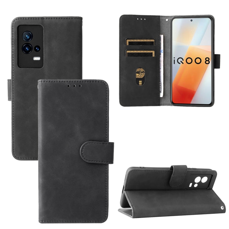 Solid Color Skin Feel Magnetic Buckle Horizontal Flip Calf Texture PU Leather Case with Holder & Card Slots & Wallet, For OPPO Realme C21Y, For vivo iQOO 8