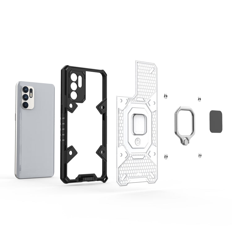 Space PC + TPU Ring Holder Protective Case, For OPPO Reno6 4G Overseas Version, For OPPO Reno 6Z