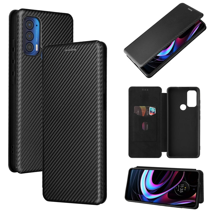 Carbon Fiber Texture Magnetic Horizontal Flip TPU + PC + PU Leather Case with Card Slot