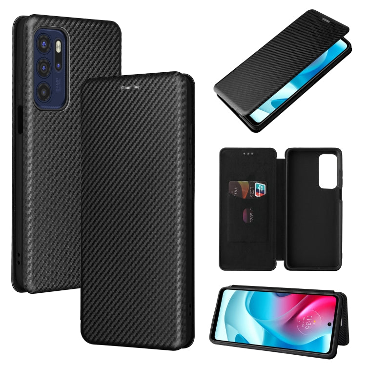 Carbon Fiber Texture Magnetic Horizontal Flip TPU + PC + PU Leather Case with Card Slot