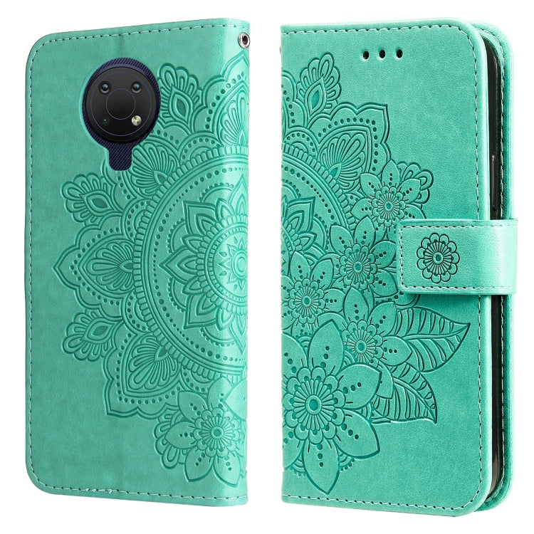 7-petal Flowers Embossing Pattern Horizontal Flip PU Leather Case with Holder & Card Slots & Wallet & Photo Frame