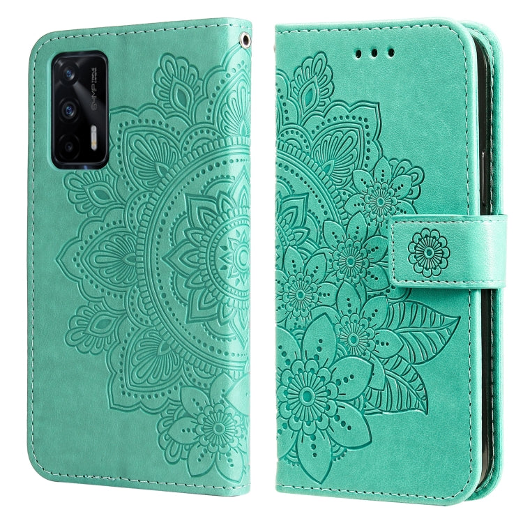 7-petal Flowers Embossing Pattern Horizontal Flip PU Leather Case with Holder & Card Slots & Wallet & Photo Frame