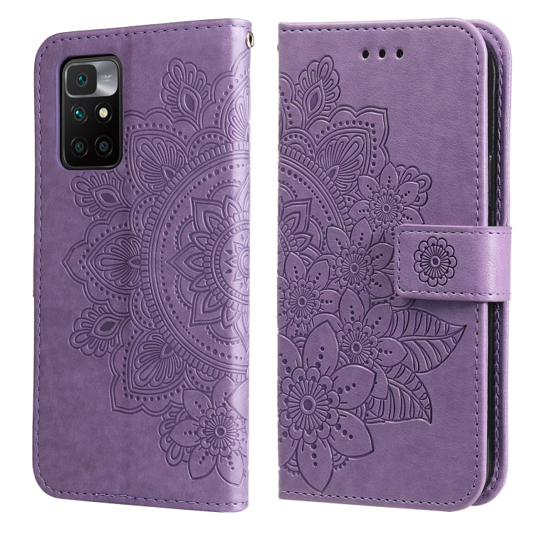 7-petal Flowers Embossing Pattern Horizontal Flip PU Leather Case with Holder &amp; Card Slots &amp; Wallet &amp; Photo Frame