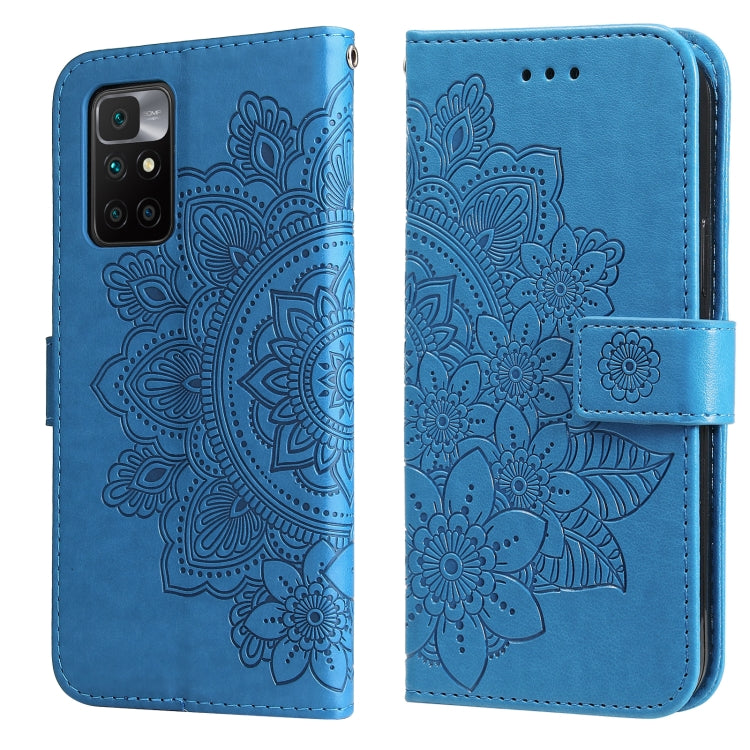 7-petal Flowers Embossing Pattern Horizontal Flip PU Leather Case with Holder &amp; Card Slots &amp; Wallet &amp; Photo Frame