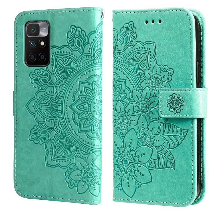 7-petal Flowers Embossing Pattern Horizontal Flip PU Leather Case with Holder & Card Slots & Wallet & Photo Frame