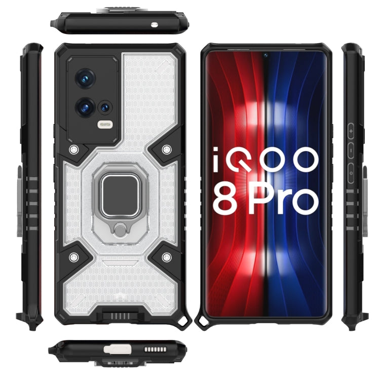 Space PC + TPU Ring Holder Protective Case, For vivo iQOO 8 Pro