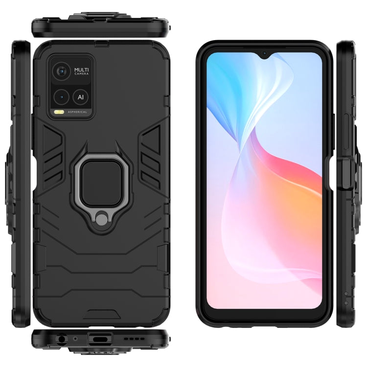 Shockproof PC + TPU Protective Case with Magnetic Ring Holder, For vivo Y21