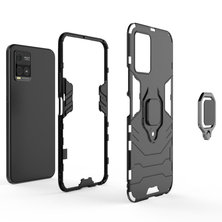 Shockproof PC + TPU Protective Case with Magnetic Ring Holder, For vivo Y21