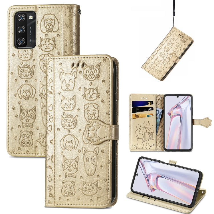 Lovely Cat and Dog Embossing Pattern Horizontal Flip Leather Case , with Holder & Card Slots & Wallet & Cartoon Clasp & Lanyard, For Blackview A100, For Huawei nova 8 SE Youth, For Infinix Hot 10T, For Infinix Note 10 Pro