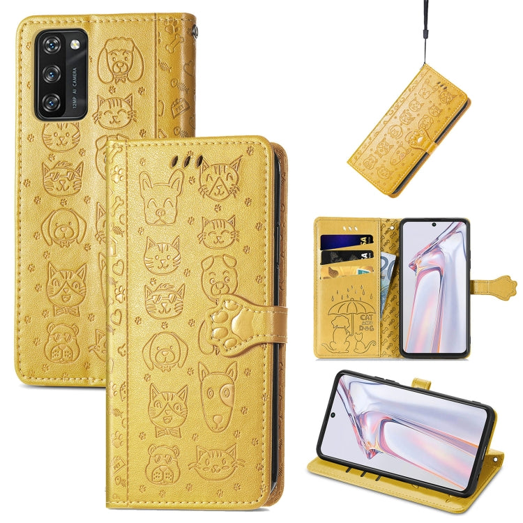 Lovely Cat and Dog Embossing Pattern Horizontal Flip Leather Case , with Holder & Card Slots & Wallet & Cartoon Clasp & Lanyard, For Blackview A100, For Huawei nova 8 SE Youth, For Infinix Hot 10T, For Infinix Note 10 Pro