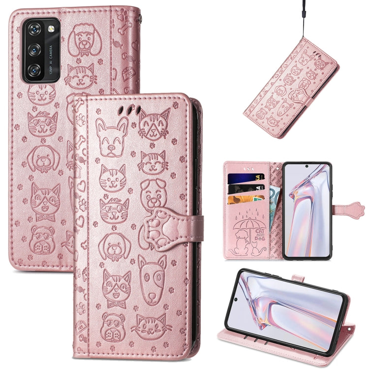 Lovely Cat and Dog Embossing Pattern Horizontal Flip Leather Case , with Holder &amp; Card Slots &amp; Wallet &amp; Cartoon Clasp &amp; Lanyard, For Blackview A100, For Huawei nova 8 SE Youth, For Infinix Hot 10T, For Infinix Note 10 Pro