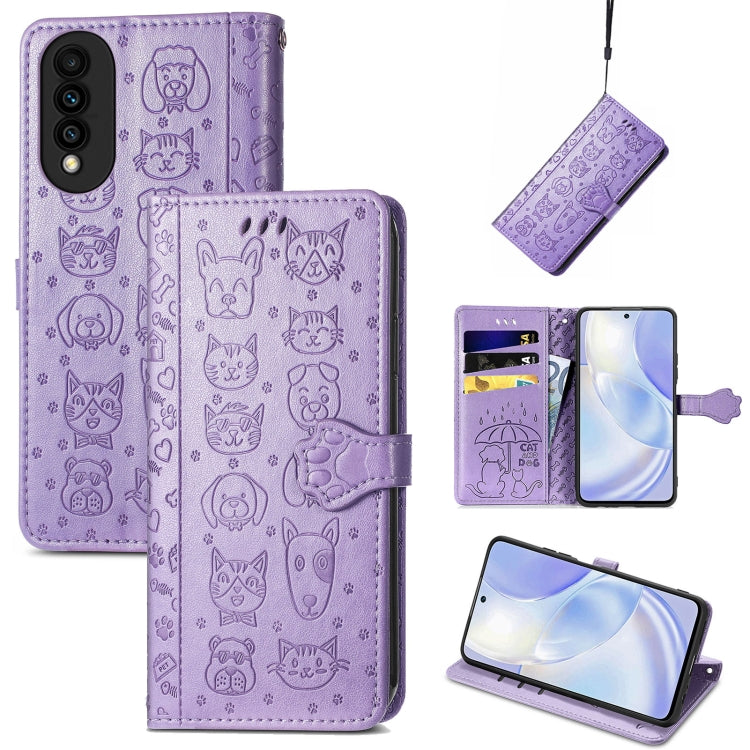 Lovely Cat and Dog Embossing Pattern Horizontal Flip Leather Case , with Holder & Card Slots & Wallet & Cartoon Clasp & Lanyard, For Blackview A100, For Huawei nova 8 SE Youth, For Infinix Hot 10T, For Infinix Note 10 Pro