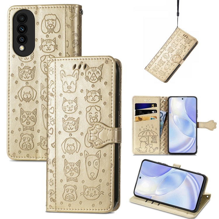 Lovely Cat and Dog Embossing Pattern Horizontal Flip Leather Case , with Holder & Card Slots & Wallet & Cartoon Clasp & Lanyard, For Blackview A100, For Huawei nova 8 SE Youth, For Infinix Hot 10T, For Infinix Note 10 Pro