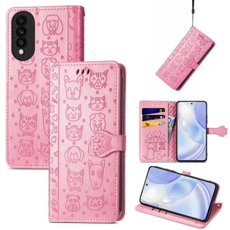 Lovely Cat and Dog Embossing Pattern Horizontal Flip Leather Case , with Holder & Card Slots & Wallet & Cartoon Clasp & Lanyard, For Blackview A100, For Huawei nova 8 SE Youth, For Infinix Hot 10T, For Infinix Note 10 Pro