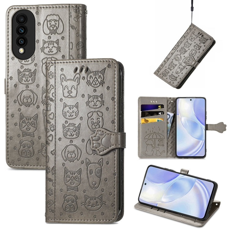 Lovely Cat and Dog Embossing Pattern Horizontal Flip Leather Case , with Holder & Card Slots & Wallet & Cartoon Clasp & Lanyard, For Blackview A100, For Huawei nova 8 SE Youth, For Infinix Hot 10T, For Infinix Note 10 Pro