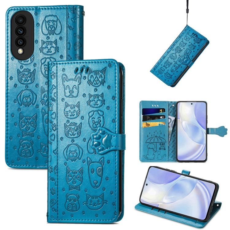 Lovely Cat and Dog Embossing Pattern Horizontal Flip Leather Case , with Holder &amp; Card Slots &amp; Wallet &amp; Cartoon Clasp &amp; Lanyard, For Blackview A100, For Huawei nova 8 SE Youth, For Infinix Hot 10T, For Infinix Note 10 Pro
