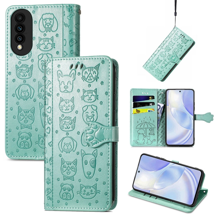 Lovely Cat and Dog Embossing Pattern Horizontal Flip Leather Case , with Holder & Card Slots & Wallet & Cartoon Clasp & Lanyard, For Blackview A100, For Huawei nova 8 SE Youth, For Infinix Hot 10T, For Infinix Note 10 Pro