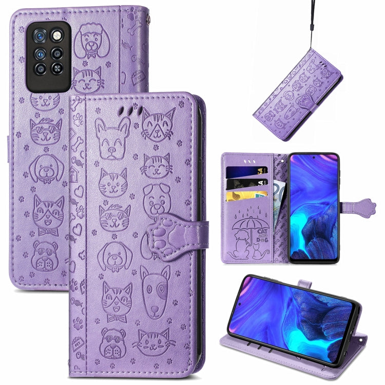 Lovely Cat and Dog Embossing Pattern Horizontal Flip Leather Case , with Holder & Card Slots & Wallet & Cartoon Clasp & Lanyard, For Blackview A100, For Huawei nova 8 SE Youth, For Infinix Hot 10T, For Infinix Note 10 Pro