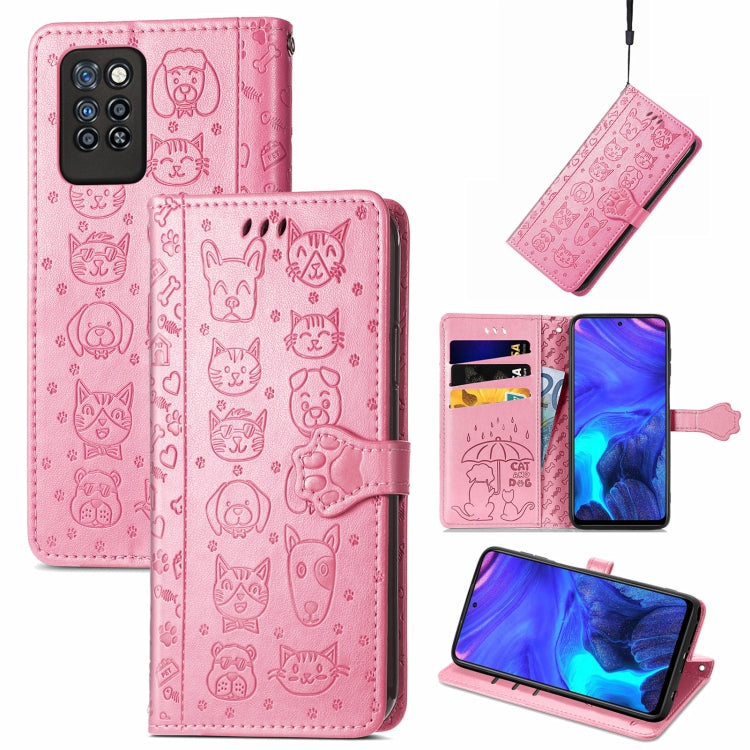 Lovely Cat and Dog Embossing Pattern Horizontal Flip Leather Case , with Holder & Card Slots & Wallet & Cartoon Clasp & Lanyard, For Blackview A100, For Huawei nova 8 SE Youth, For Infinix Hot 10T, For Infinix Note 10 Pro