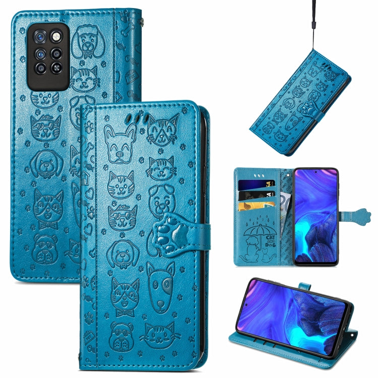 Lovely Cat and Dog Embossing Pattern Horizontal Flip Leather Case , with Holder & Card Slots & Wallet & Cartoon Clasp & Lanyard, For Blackview A100, For Huawei nova 8 SE Youth, For Infinix Hot 10T, For Infinix Note 10 Pro