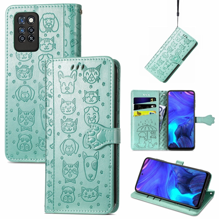 Lovely Cat and Dog Embossing Pattern Horizontal Flip Leather Case , with Holder & Card Slots & Wallet & Cartoon Clasp & Lanyard, For Blackview A100, For Huawei nova 8 SE Youth, For Infinix Hot 10T, For Infinix Note 10 Pro