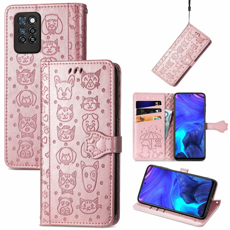 Lovely Cat and Dog Embossing Pattern Horizontal Flip Leather Case , with Holder & Card Slots & Wallet & Cartoon Clasp & Lanyard, For Blackview A100, For Huawei nova 8 SE Youth, For Infinix Hot 10T, For Infinix Note 10 Pro