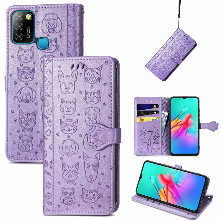 Lovely Cat and Dog Embossing Pattern Horizontal Flip Leather Case , with Holder &amp; Card Slots &amp; Wallet &amp; Cartoon Clasp &amp; Lanyard, For infinix Smart 5, For Motorola Moto Edge 20 Lite, For Motorola Moto Edge 20, For Oukitel C21 Pro