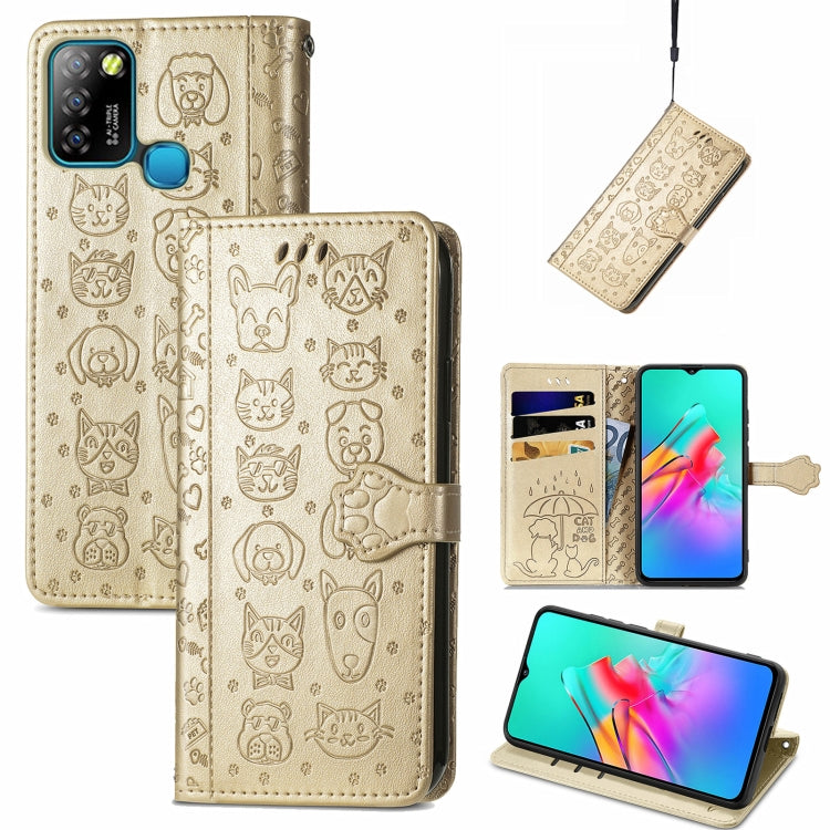 Lovely Cat and Dog Embossing Pattern Horizontal Flip Leather Case , with Holder &amp; Card Slots &amp; Wallet &amp; Cartoon Clasp &amp; Lanyard, For infinix Smart 5, For Motorola Moto Edge 20 Lite, For Motorola Moto Edge 20, For Oukitel C21 Pro
