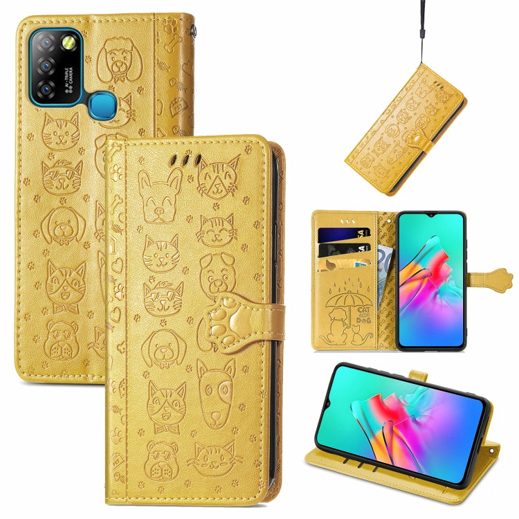 Lovely Cat and Dog Embossing Pattern Horizontal Flip Leather Case , with Holder &amp; Card Slots &amp; Wallet &amp; Cartoon Clasp &amp; Lanyard, For infinix Smart 5, For Motorola Moto Edge 20 Lite, For Motorola Moto Edge 20, For Oukitel C21 Pro