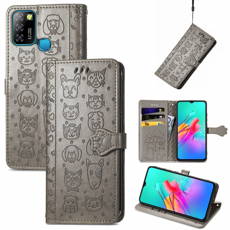 Lovely Cat and Dog Embossing Pattern Horizontal Flip Leather Case , with Holder &amp; Card Slots &amp; Wallet &amp; Cartoon Clasp &amp; Lanyard, For infinix Smart 5, For Motorola Moto Edge 20 Lite, For Motorola Moto Edge 20, For Oukitel C21 Pro
