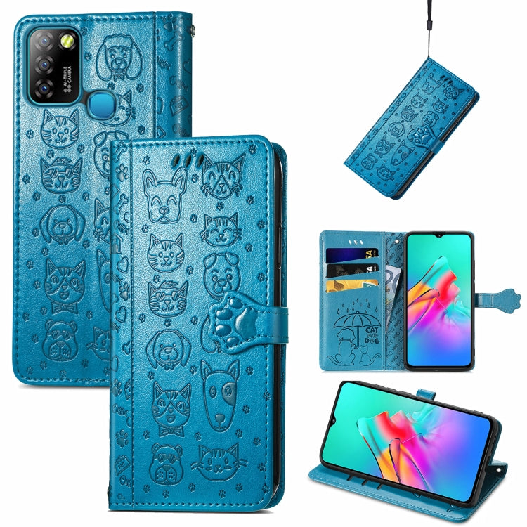 Lovely Cat and Dog Embossing Pattern Horizontal Flip Leather Case , with Holder &amp; Card Slots &amp; Wallet &amp; Cartoon Clasp &amp; Lanyard, For infinix Smart 5, For Motorola Moto Edge 20 Lite, For Motorola Moto Edge 20, For Oukitel C21 Pro