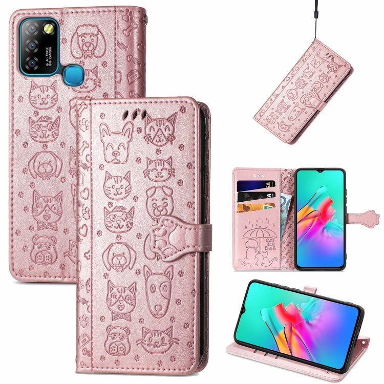 Lovely Cat and Dog Embossing Pattern Horizontal Flip Leather Case , with Holder &amp; Card Slots &amp; Wallet &amp; Cartoon Clasp &amp; Lanyard, For infinix Smart 5, For Motorola Moto Edge 20 Lite, For Motorola Moto Edge 20, For Oukitel C21 Pro