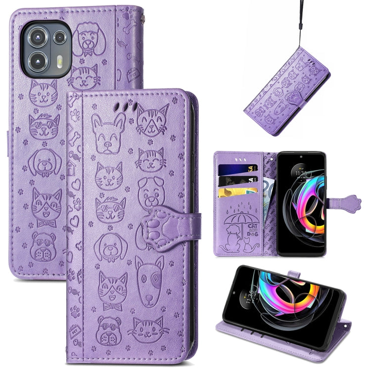 Lovely Cat and Dog Embossing Pattern Horizontal Flip Leather Case , with Holder &amp; Card Slots &amp; Wallet &amp; Cartoon Clasp &amp; Lanyard, For infinix Smart 5, For Motorola Moto Edge 20 Lite, For Motorola Moto Edge 20, For Oukitel C21 Pro
