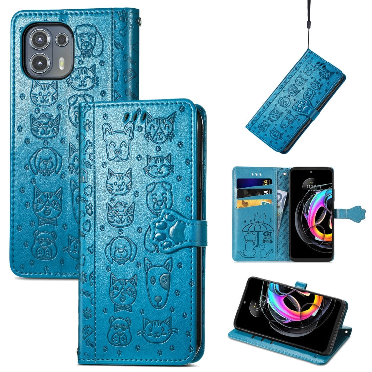 Lovely Cat and Dog Embossing Pattern Horizontal Flip Leather Case , with Holder &amp; Card Slots &amp; Wallet &amp; Cartoon Clasp &amp; Lanyard, For infinix Smart 5, For Motorola Moto Edge 20 Lite, For Motorola Moto Edge 20, For Oukitel C21 Pro