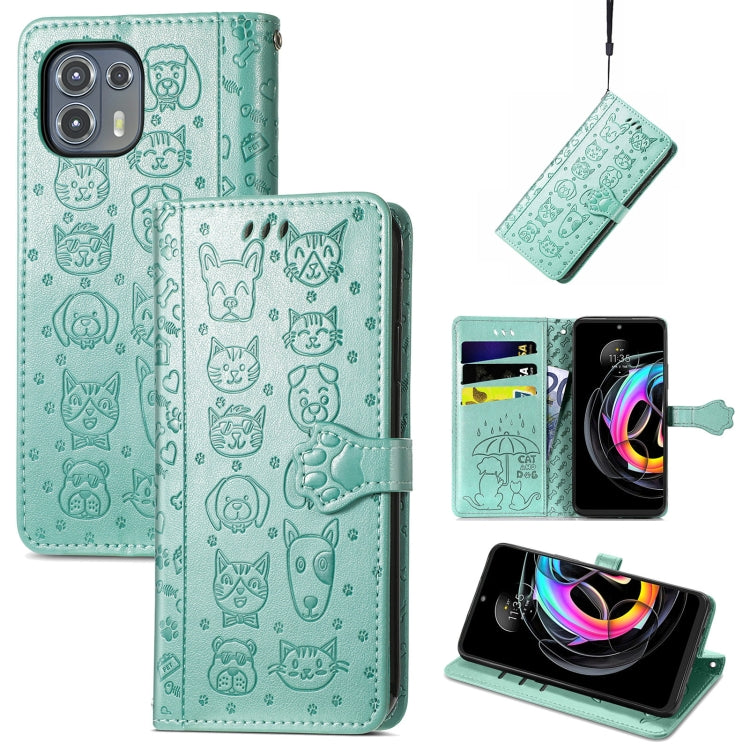 Lovely Cat and Dog Embossing Pattern Horizontal Flip Leather Case , with Holder & Card Slots & Wallet & Cartoon Clasp & Lanyard, For infinix Smart 5, For Motorola Moto Edge 20 Lite, For Motorola Moto Edge 20, For Oukitel C21 Pro